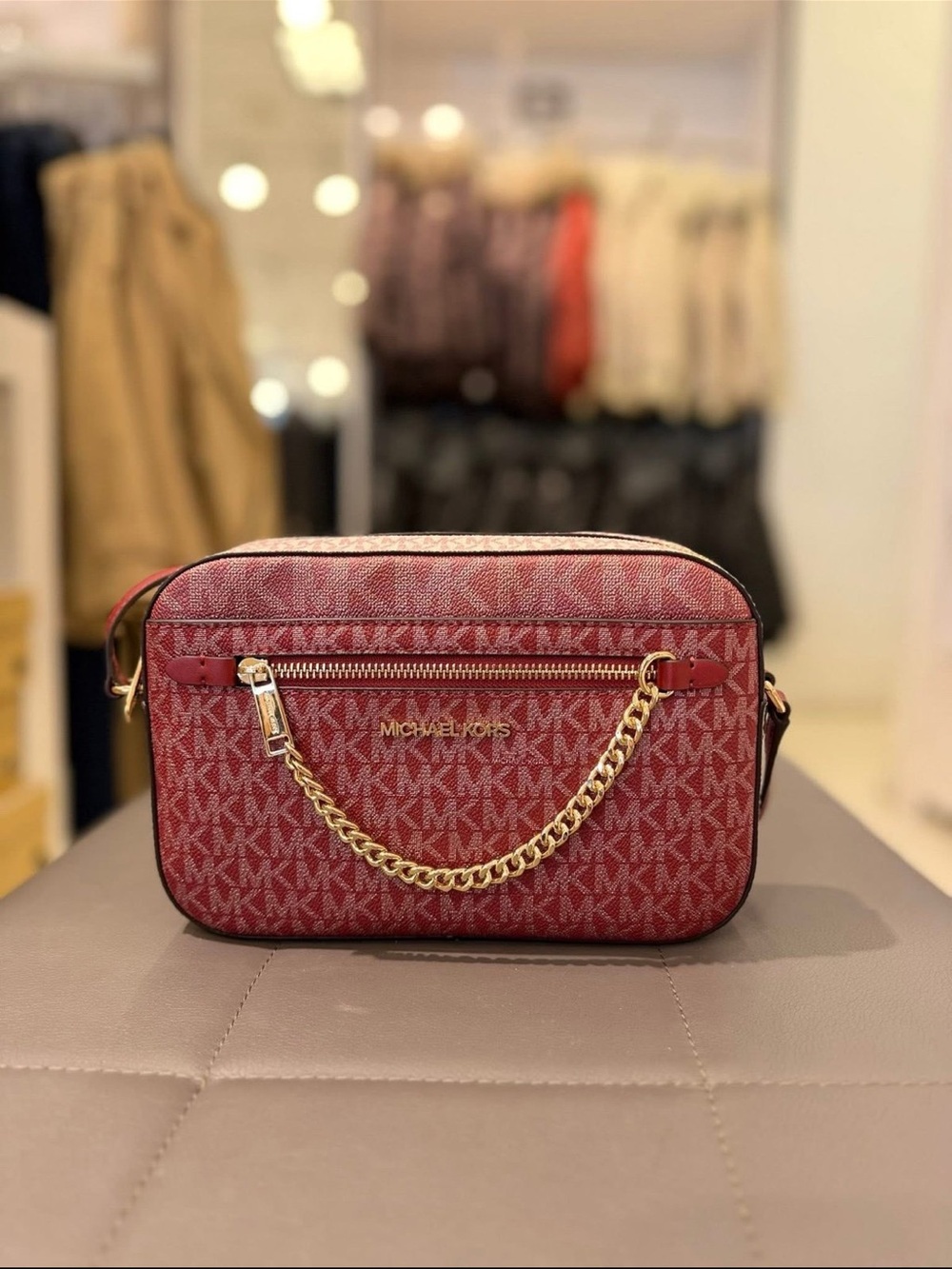 Michael Kors Holiday Metallic Cherry EW Crossbody Bag
